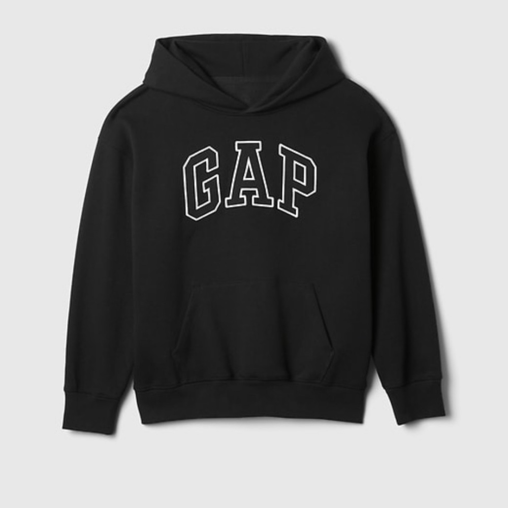 New GAP kids Black Logo Sweatshirt Hoodie Size S 6-7 Unisex GAP logo hoodie